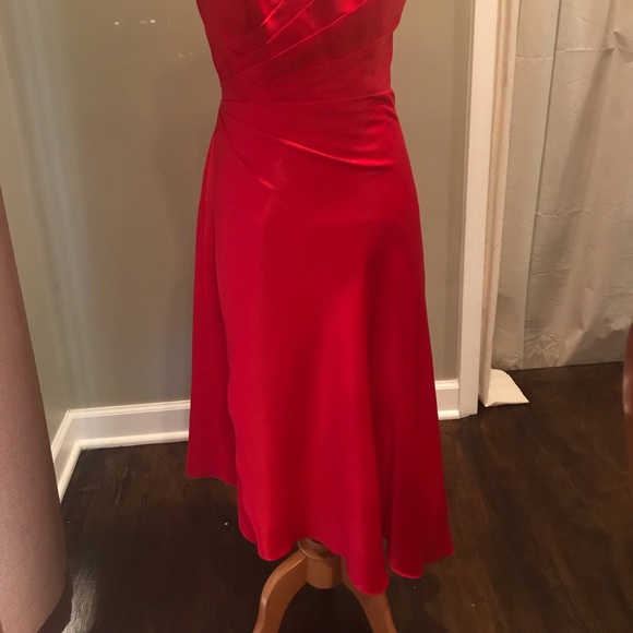 3 for $75! Red Halter Cocktail Dress - Picture 2 of 4